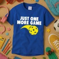 Just One More Game Pickleball Gift Kids T-Shirt thumb 3