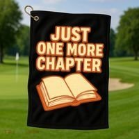 Just One More Chapter Funny Book Lover Golf Towel thumb 1