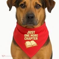 Just One More Chapter Funny Book Lover USA-Made Doggie Bandana thumb 1