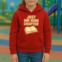 Just One More Chapter Funny Book Lover Kids Hoodie thumb 3