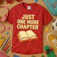 Just One More Chapter Funny Book Lover Kids T-Shirt thumb 3