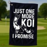 Just One More Koi I Promise Golf Towel thumb 1