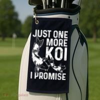 Just One More Koi I Promise Golf Towel thumb 2