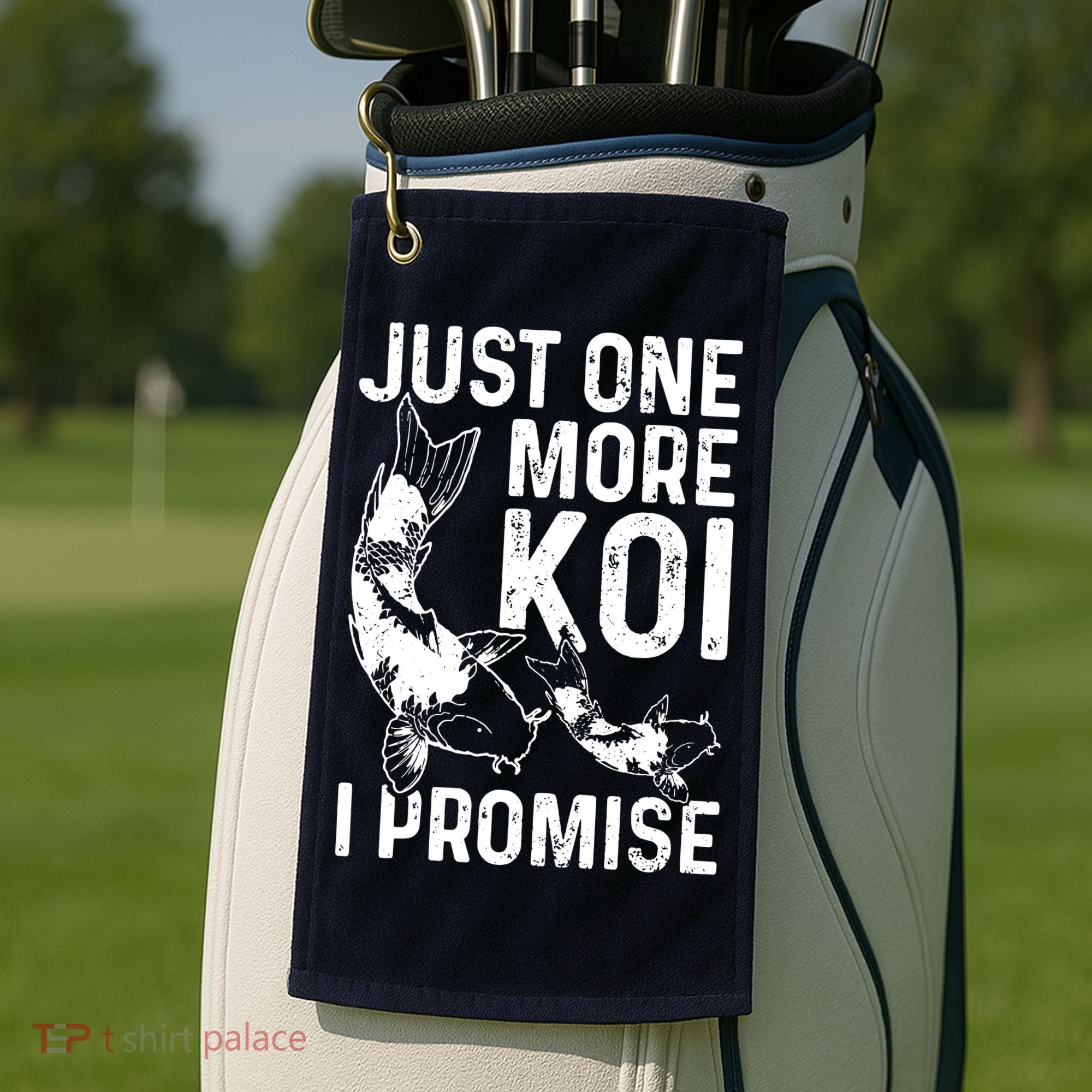 Just One More Koi I Promise Golf Towel