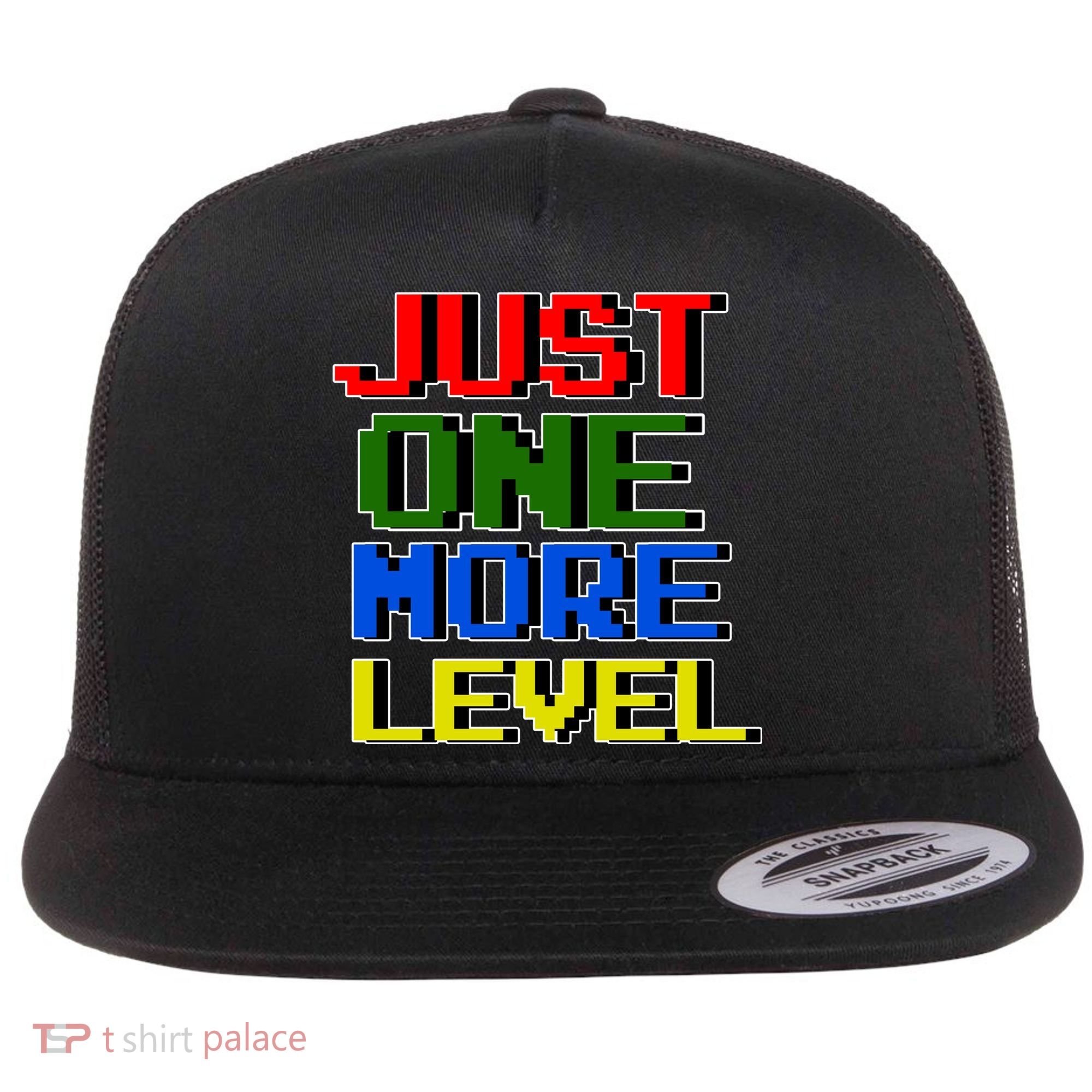 Just One More Level Funny Video Gamer Flat Bill Trucker Hat