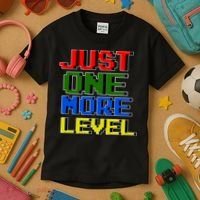 Just One More Level Funny Video Gamer Kids T-Shirt thumb 3