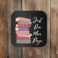 Just One More Page Book Reading Novels Funny Books Coaster thumb 0