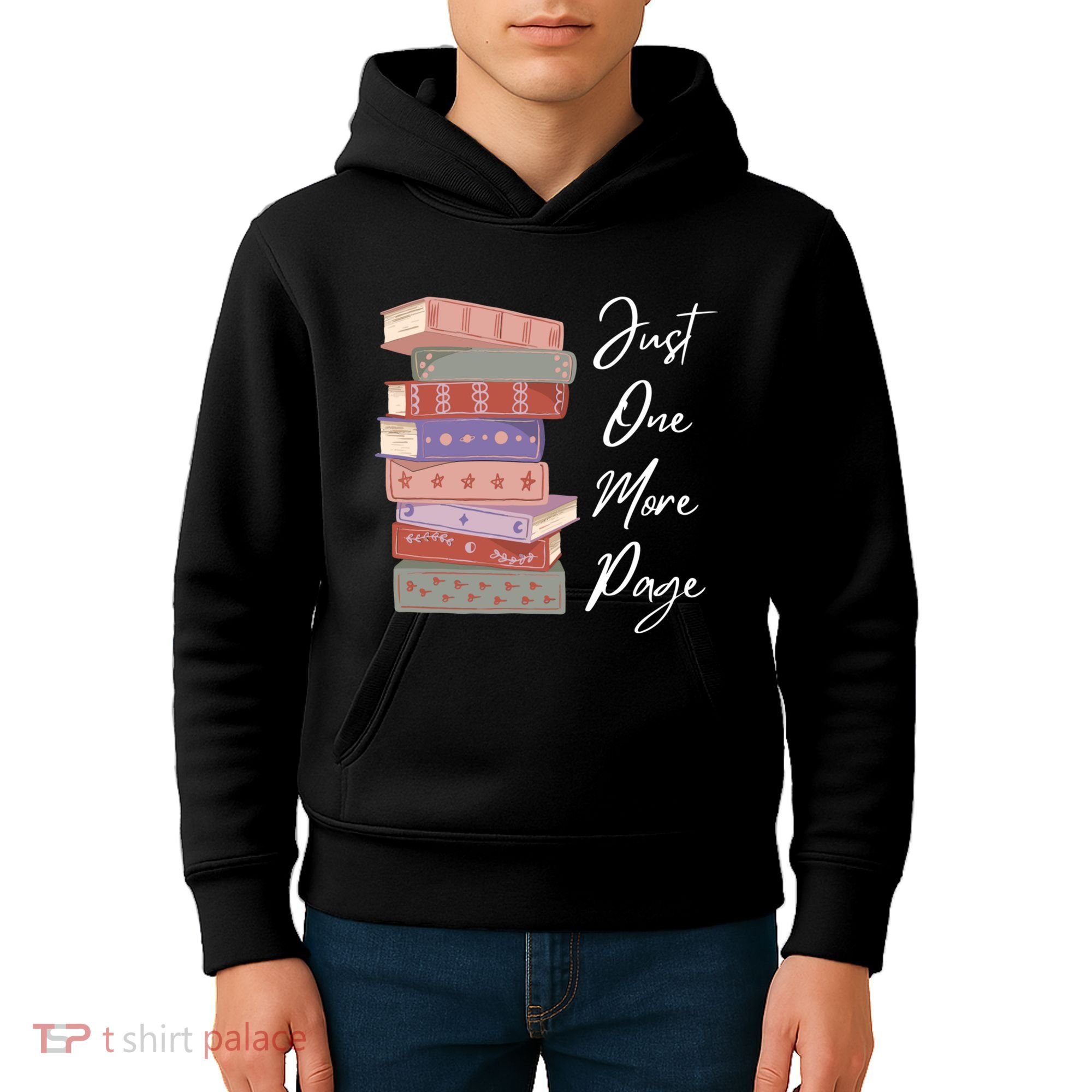 Just One More Page Book Reading Novels Funny Books Kids Hoodie