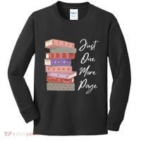 Just One More Page Book Reading Novels Funny Books Kids Long Sleeve Shirt thumb 0