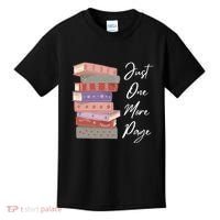 Just One More Page Book Reading Novels Funny Books Kids T-Shirt thumb 0