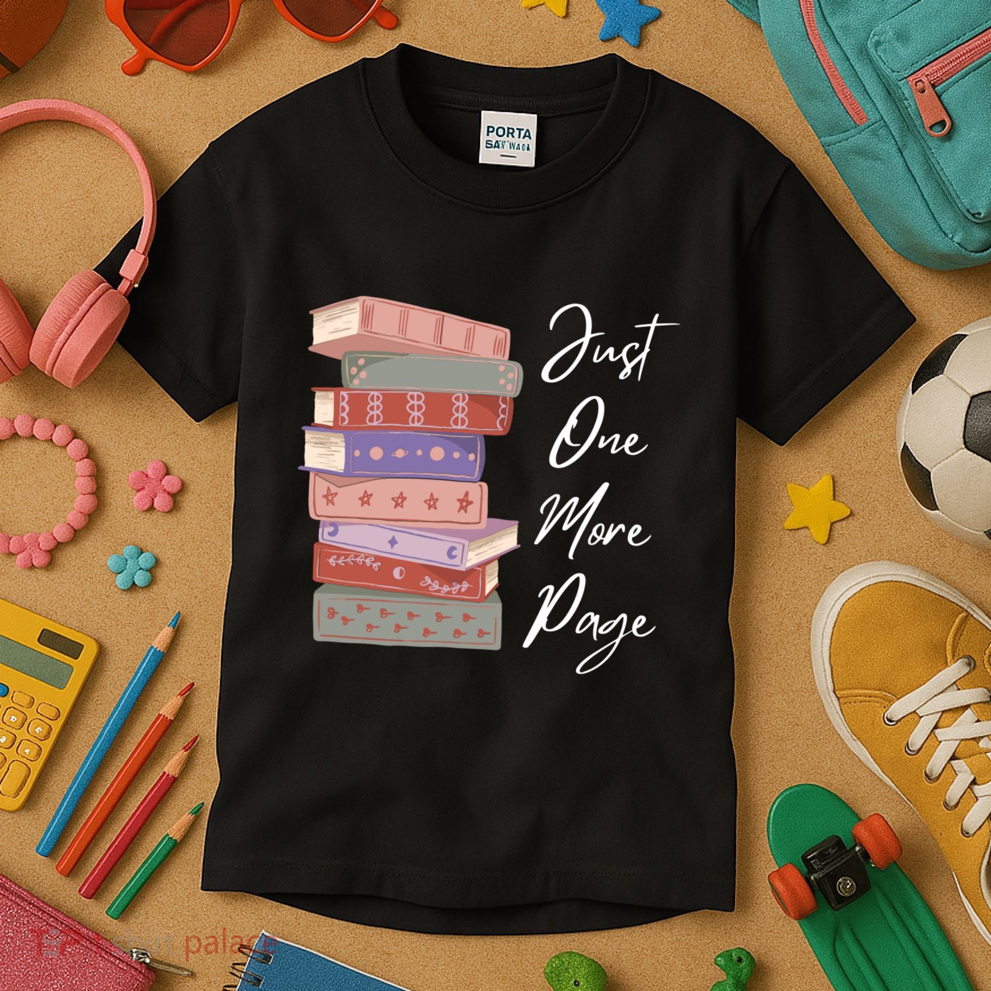 Just One More Page Book Reading Novels Funny Books Kids T-Shirt