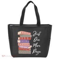 Just One More Page Book Reading Novels Funny Books Tote Bag thumb 0