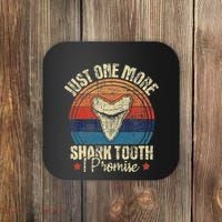 Just One More Shark Tooth I Promise Retro Fossil Coaster thumb 0