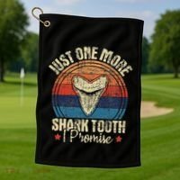 Just One More Shark Tooth I Promise Retro Fossil Golf Towel thumb 1
