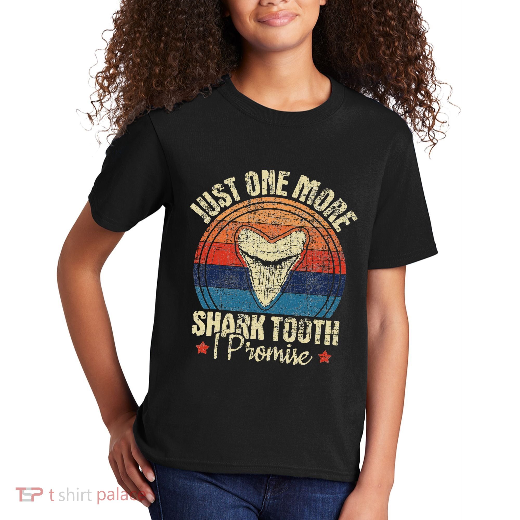 Just One More Shark Tooth I Promise Retro Fossil Kids T-Shirt
