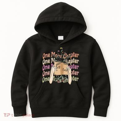 Just One More Chapter Bookworm Book Lover Nerd Reading Gift Kids Hoodie