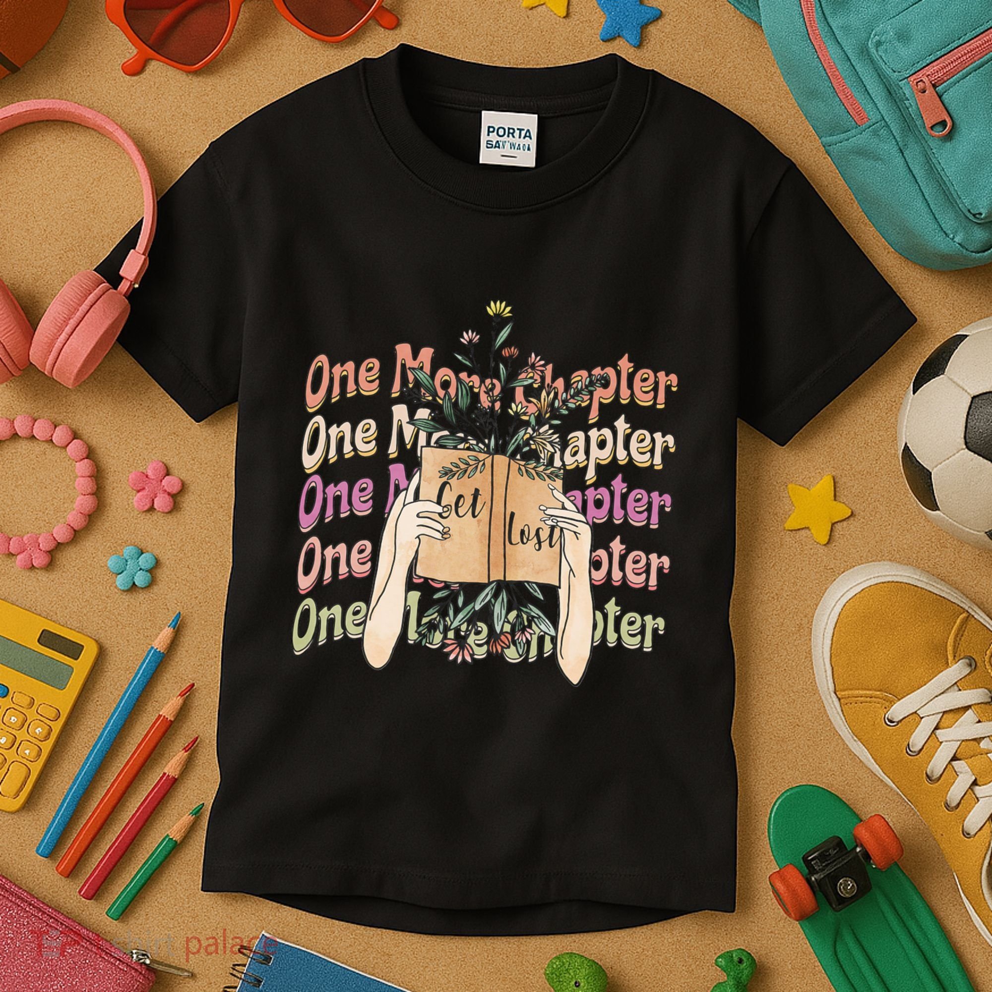 Just One More Chapter Bookworm Book Lover Nerd Reading Gift Kids T-Shirt