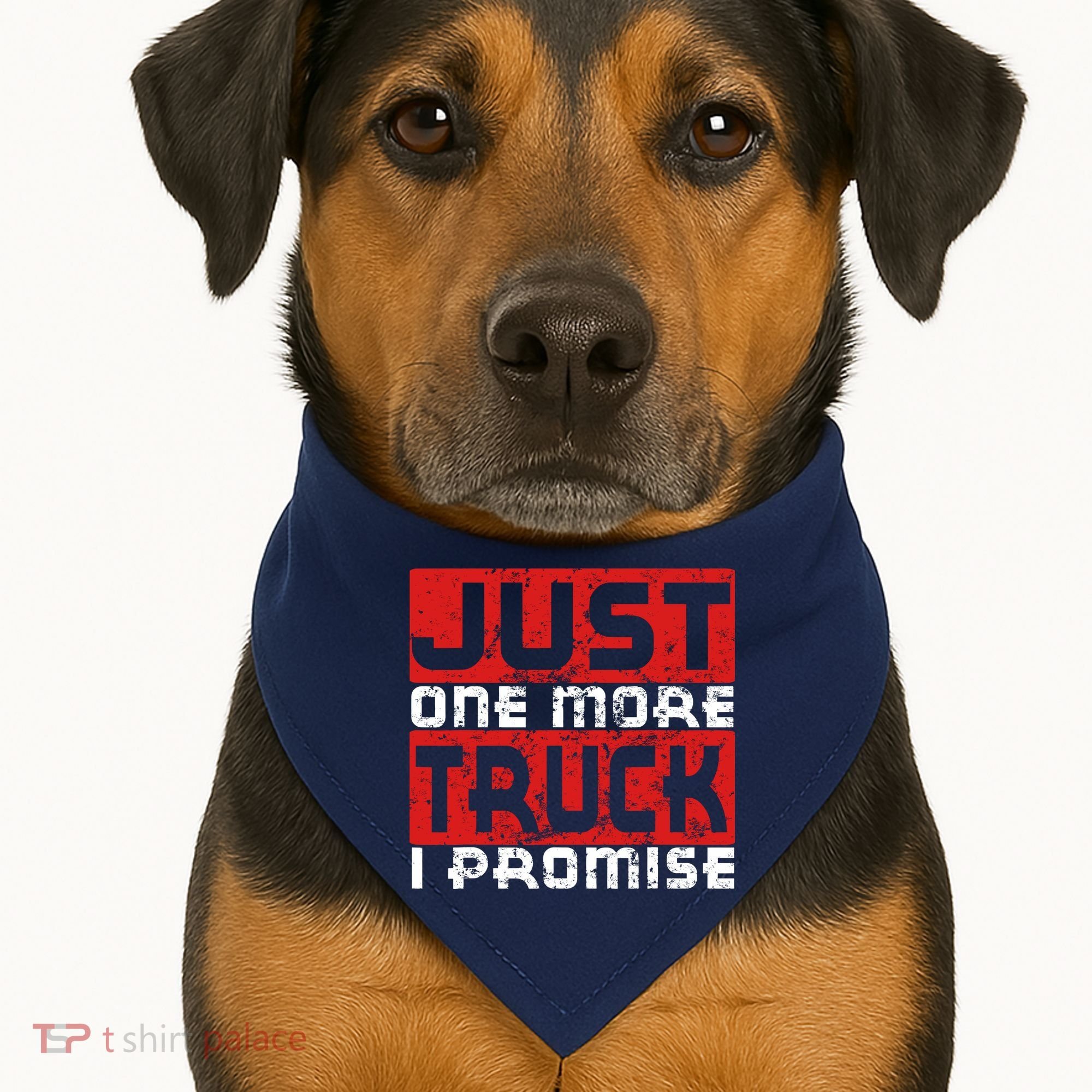 Just One More Truck I Promise Funny Distressed USA-Made Doggie Bandana