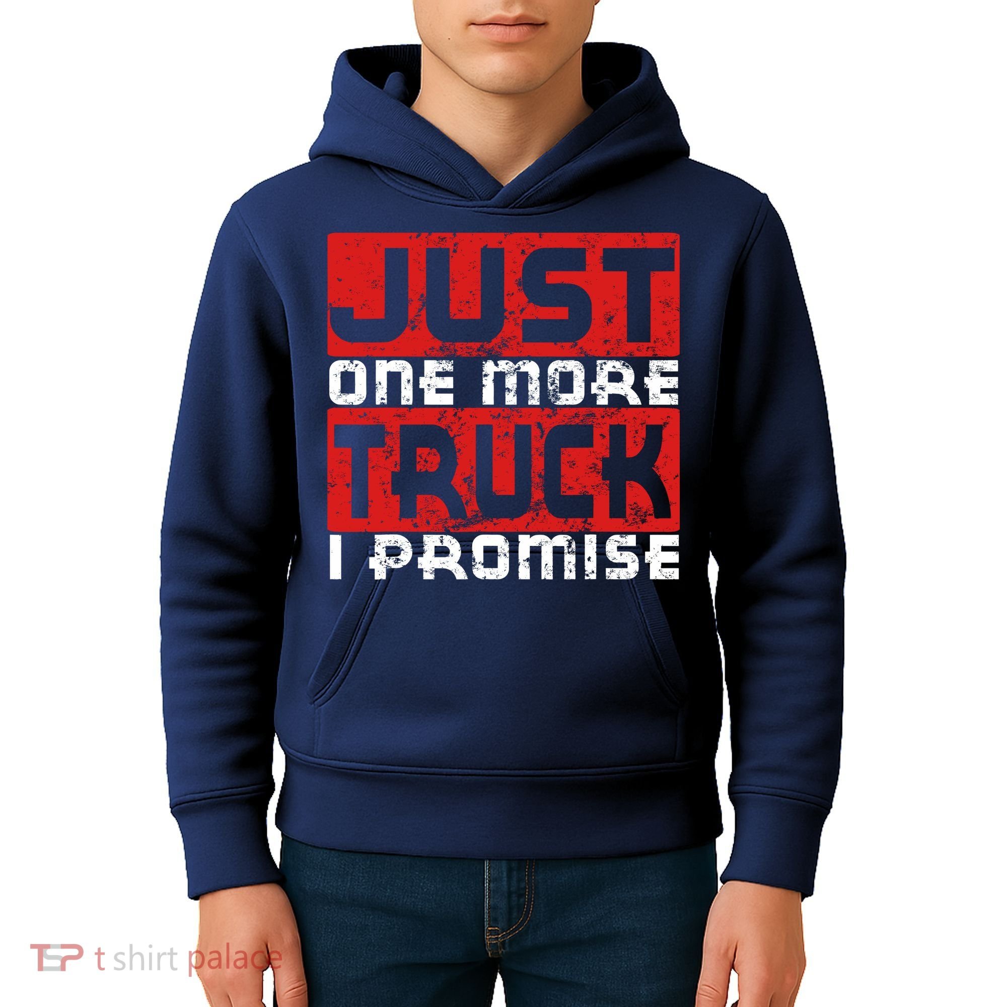Just One More Truck I Promise Funny Distressed Kids Hoodie