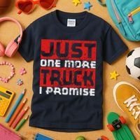 Just One More Truck I Promise Funny Distressed Kids T-Shirt thumb 3