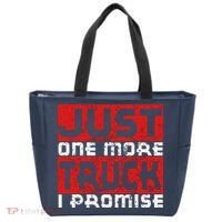 Just One More Truck I Promise Funny Distressed Tote Bag thumb 0