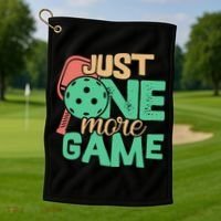 Just One More Game Pickleball Gift For Team Sport Golf Towel thumb 1