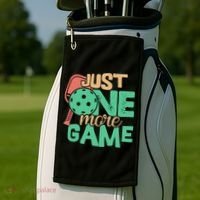 Just One More Game Pickleball Gift For Team Sport Golf Towel thumb 2
