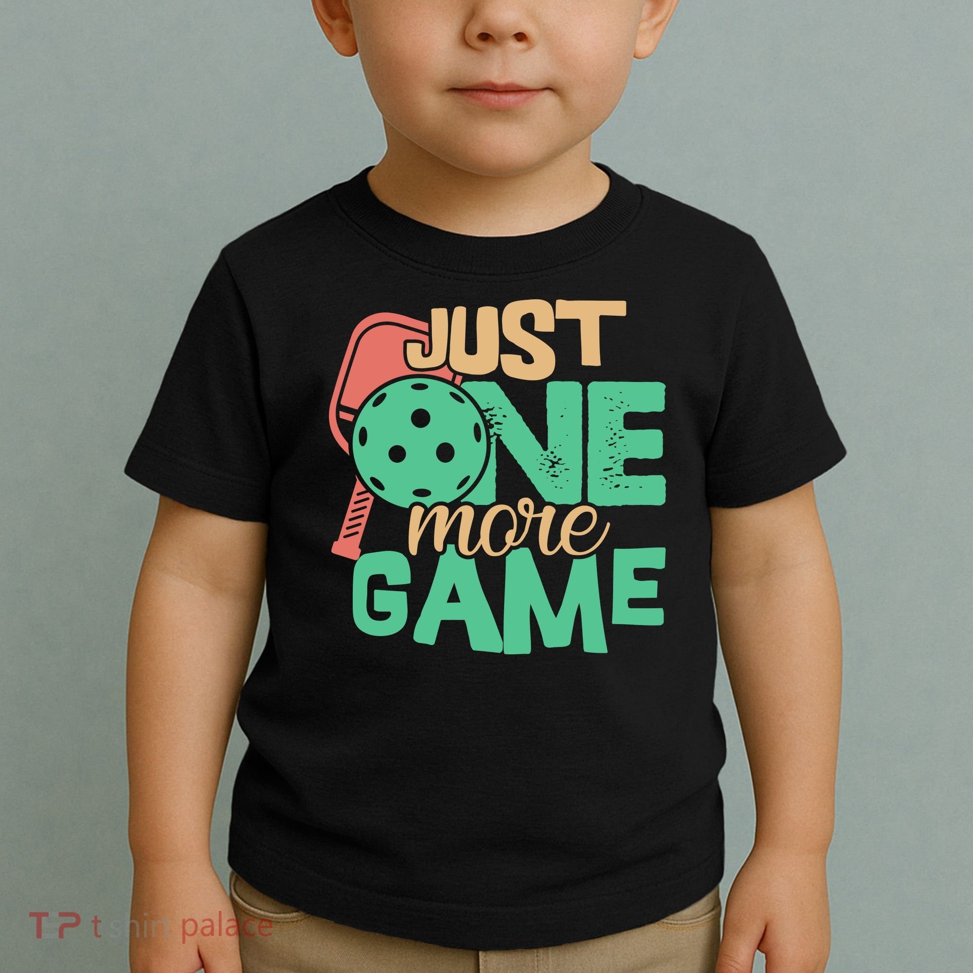 Just One More Game Pickleball Gift For Team Sport Toddler T-Shirt