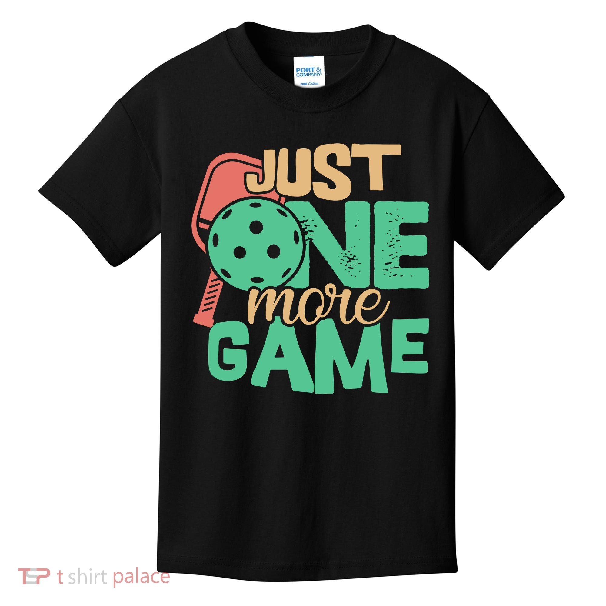 Just One More Game Pickleball Gift For Team Sport Kids T-Shirt
