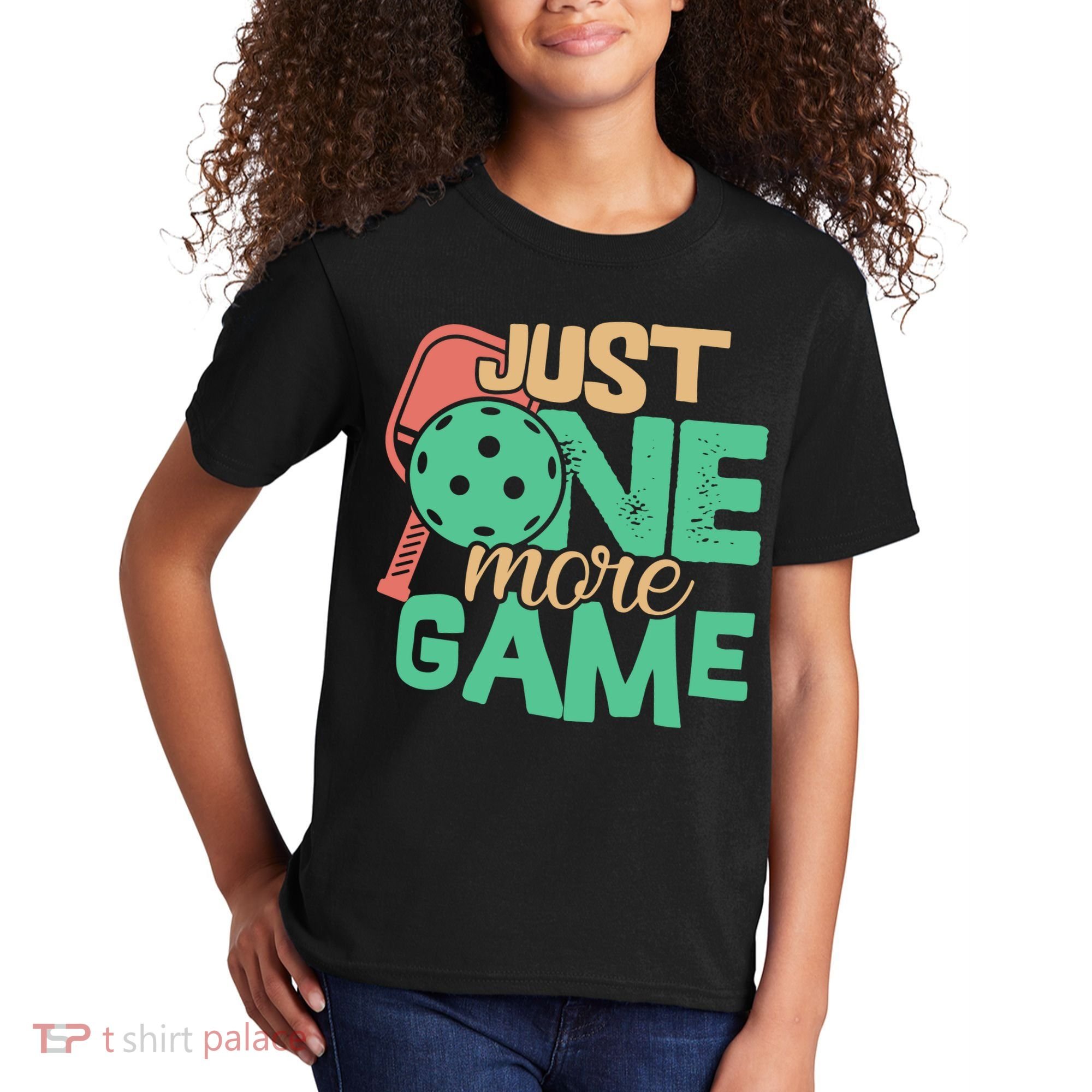 Just One More Game Pickleball Gift For Team Sport Kids T-Shirt