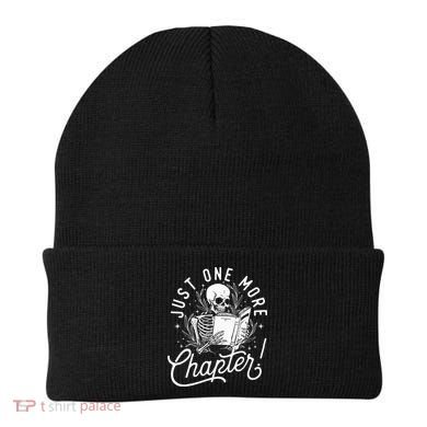 Just One More Chapter Skeleton Reader Reading Book Lover Beanie