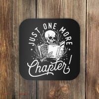 Just One More Chapter Skeleton Reader Reading Book Lover Coaster thumb 0