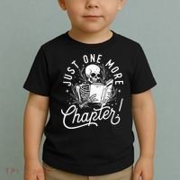 Just One More Chapter Skeleton Reader Reading Book Lover Toddler T-Shirt thumb 2