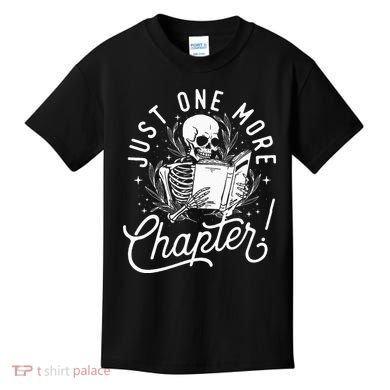 Just One More Chapter Skeleton Reader Reading Book Lover Kids T-Shirt