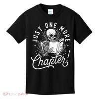 Just One More Chapter Skeleton Reader Reading Book Lover Kids T-Shirt thumb 0