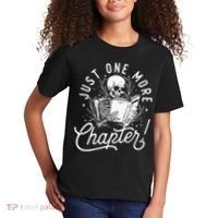Just One More Chapter Skeleton Reader Reading Book Lover Kids T-Shirt thumb 2