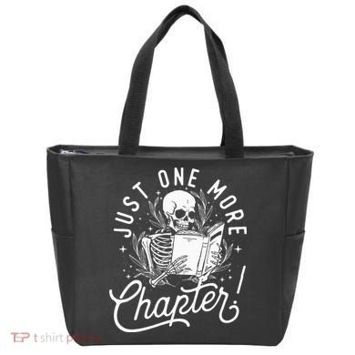 Just One More Chapter Skeleton Reader Reading Book Lover Tote Bag
