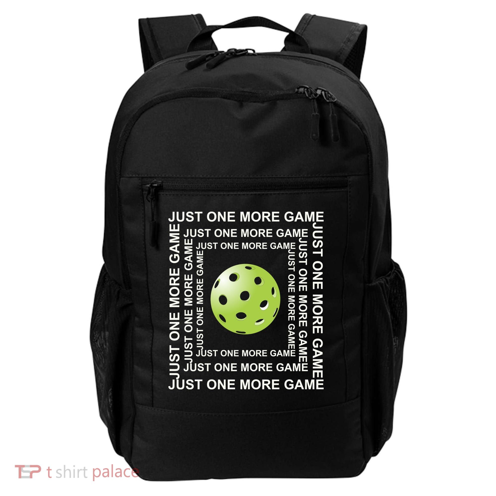 Just One More Game Square | Fun Pickleball Backpack