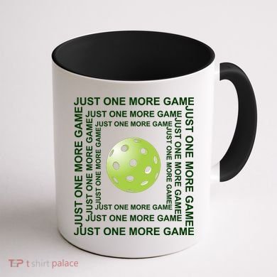 Just One More Game Square | Fun Pickleball Coffee Mug back