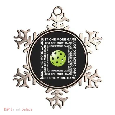 Just One More Game Square | Fun Pickleball Ornament