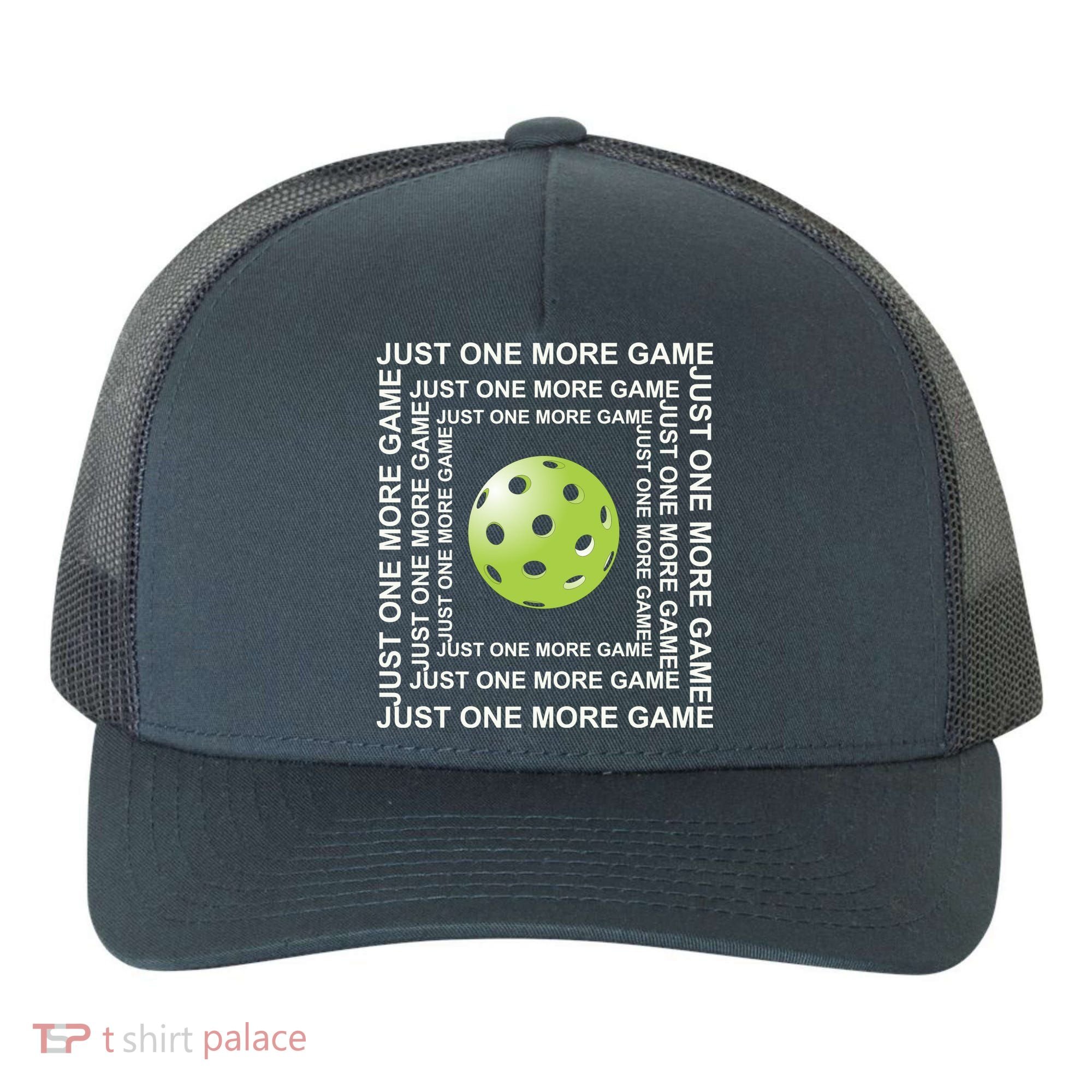 Just One More Game Square | Fun Pickleball Yupoong Adult 5-Panel Trucker Hat