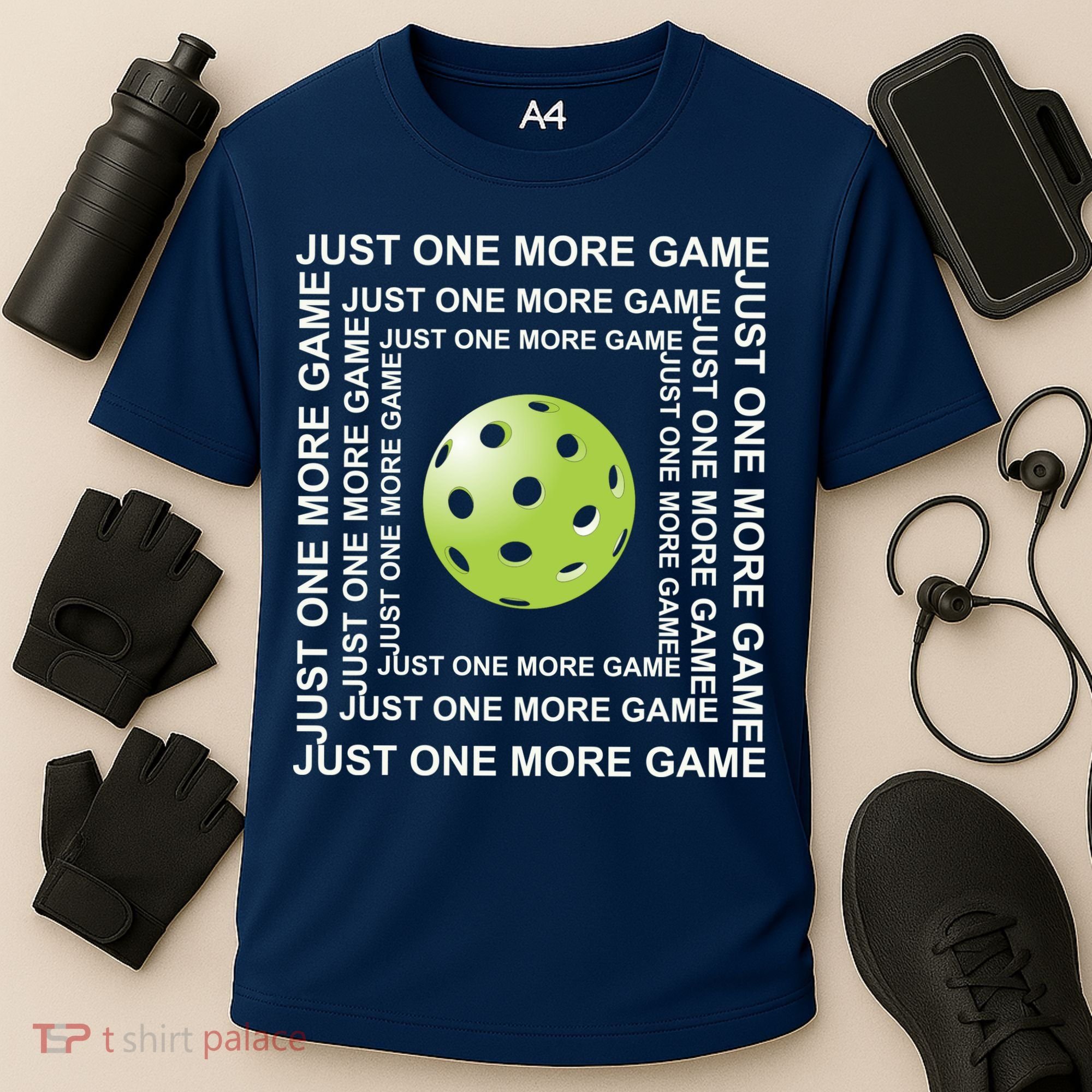 Just One More Game Square | Fun Pickleball Cooling Performance Crew T-Shirt