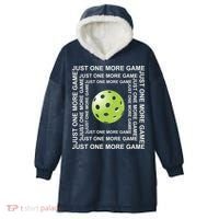 Just One More Game Square | Fun Pickleball Hooded Wearable Blanket thumb 0