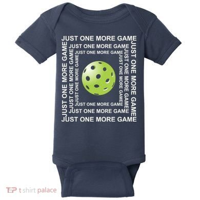 Just One More Game Square | Fun Pickleball Baby Bodysuit