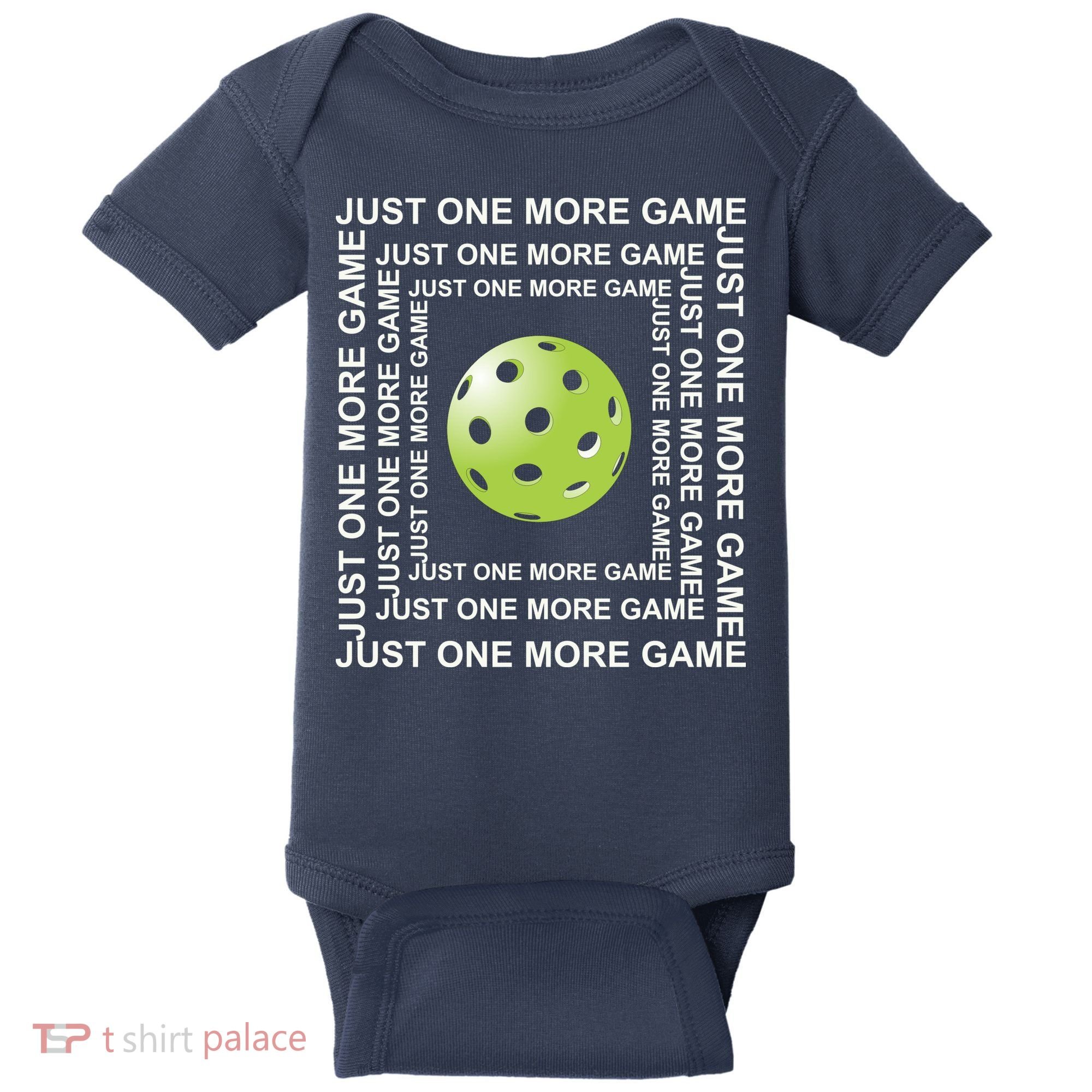 Just One More Game Square | Fun Pickleball Baby Bodysuit