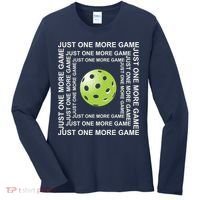 Just One More Game Square | Fun Pickleball Women's Long Sleeve Shirt thumb 0
