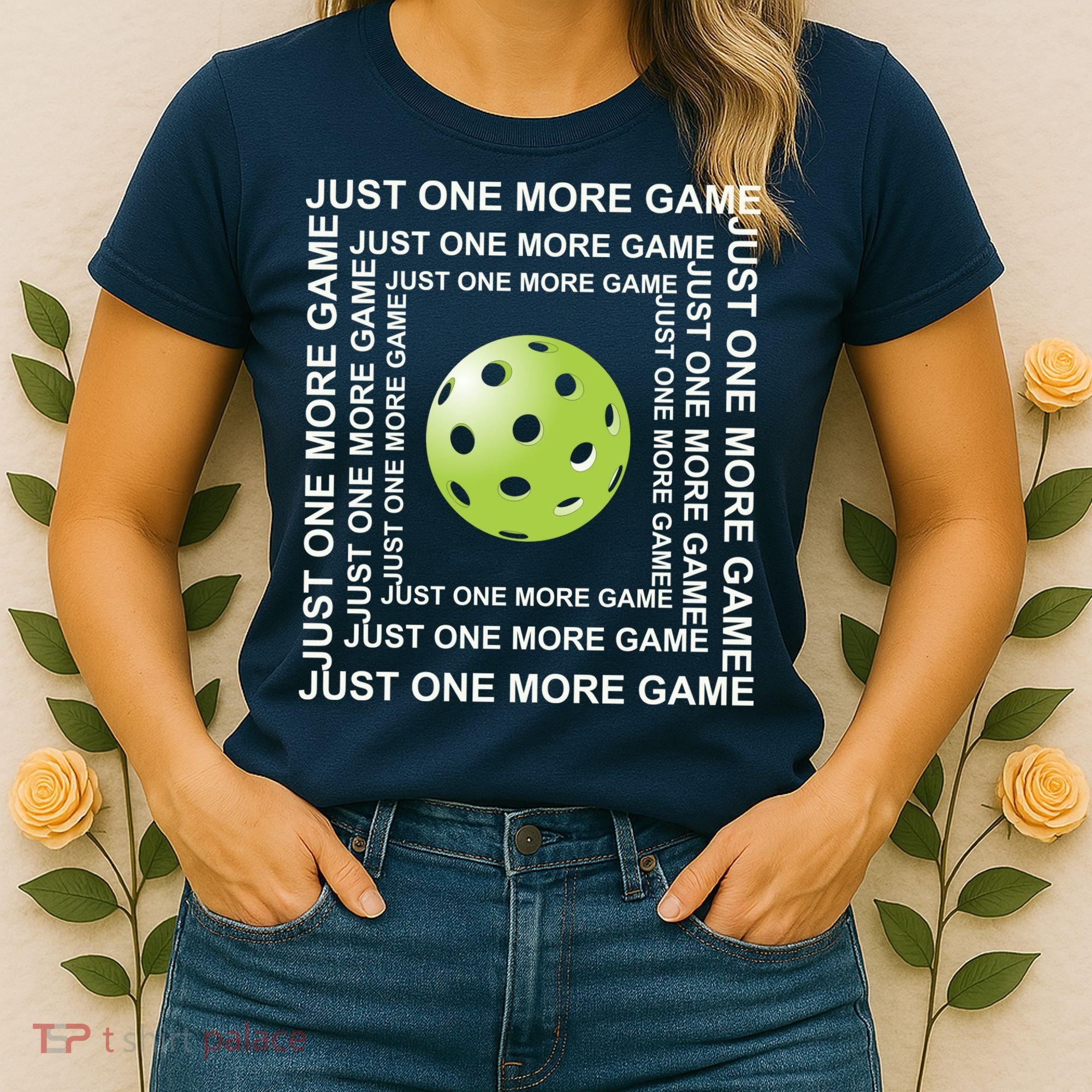 Just One More Game Square | Fun Pickleball Women's T-Shirt