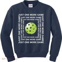 Just One More Game Square | Fun Pickleball Kids Sweatshirt thumb 0