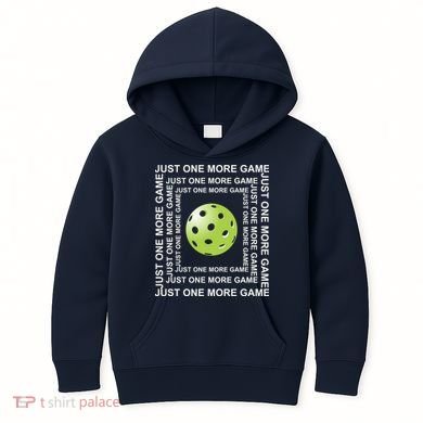 Just One More Game Square | Fun Pickleball Kids Hoodie