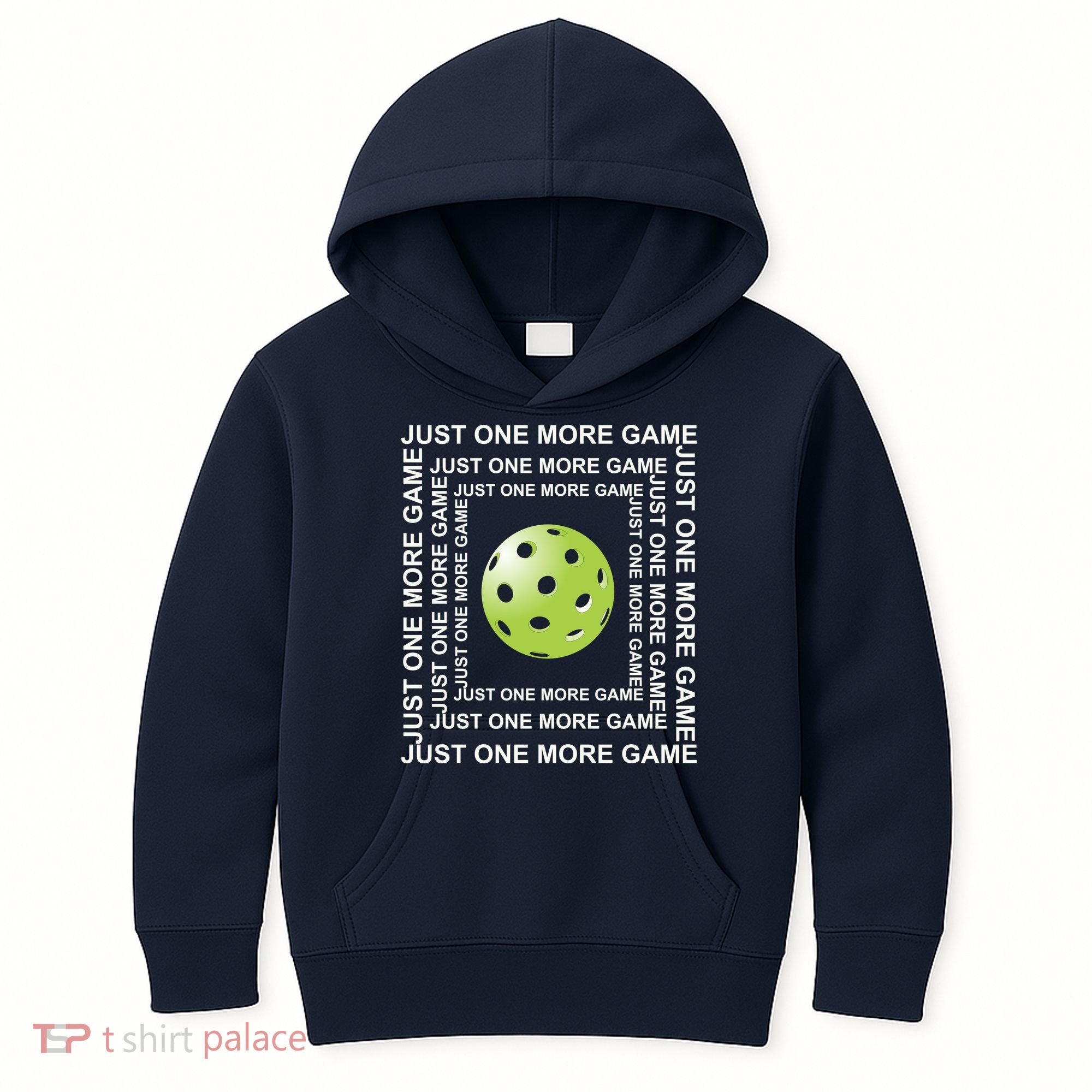 Just One More Game Square | Fun Pickleball Kids Hoodie